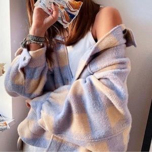 LA hearts Purple and Tan Flannel